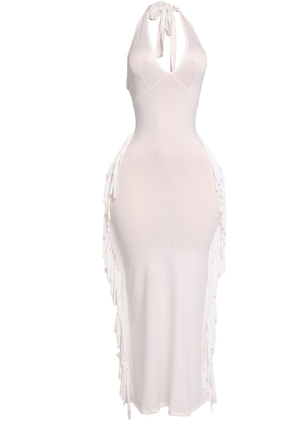 White Halter Dress