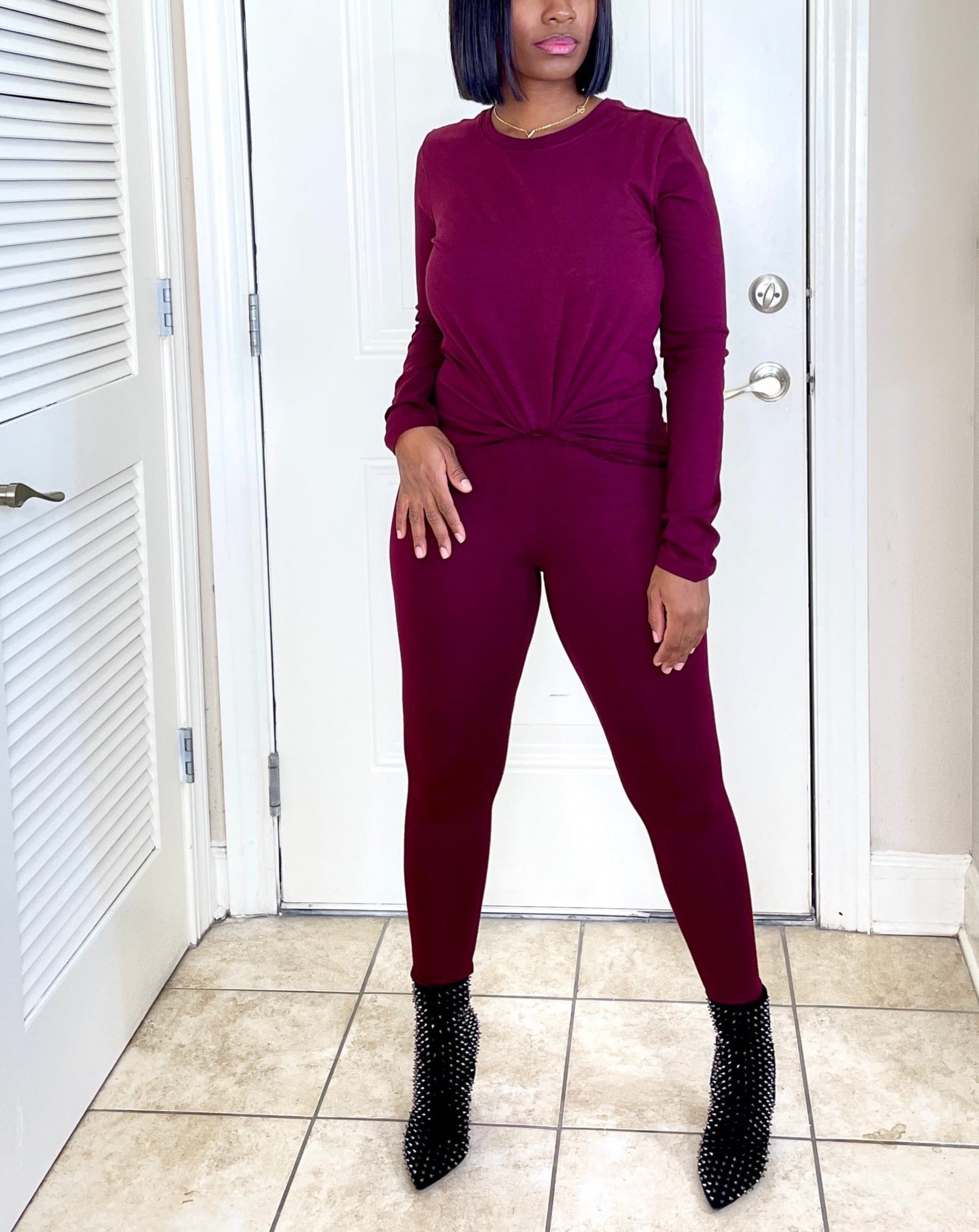 Cotton Casual Legging Pant Set