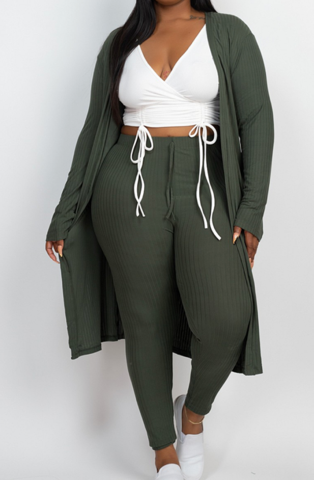 Plus Size Cardigan Set