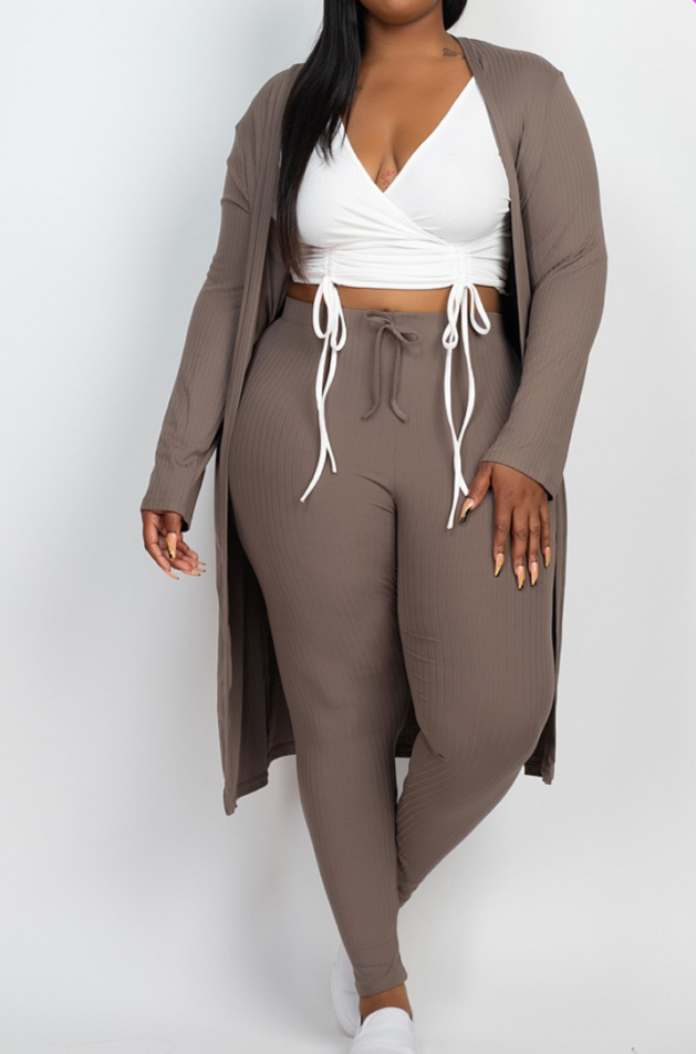 Plus Size Cardigan Set