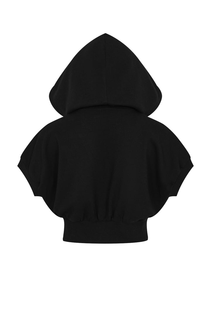 Calmour Short Sleeve Zip Hooded - Black