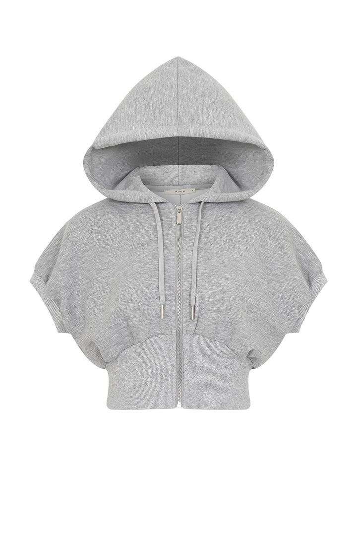 Calmour Short Sleeve Zip Hooded - Grey
