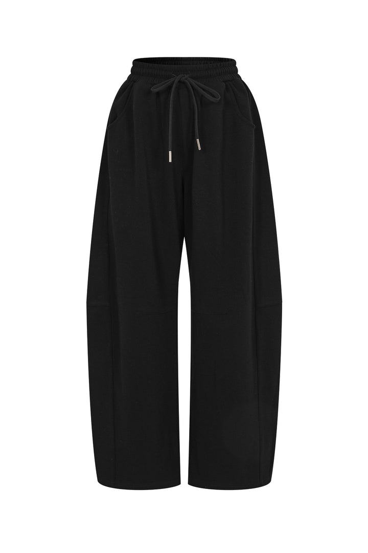 Calmour Knit Barrel Sweatpants - Black
