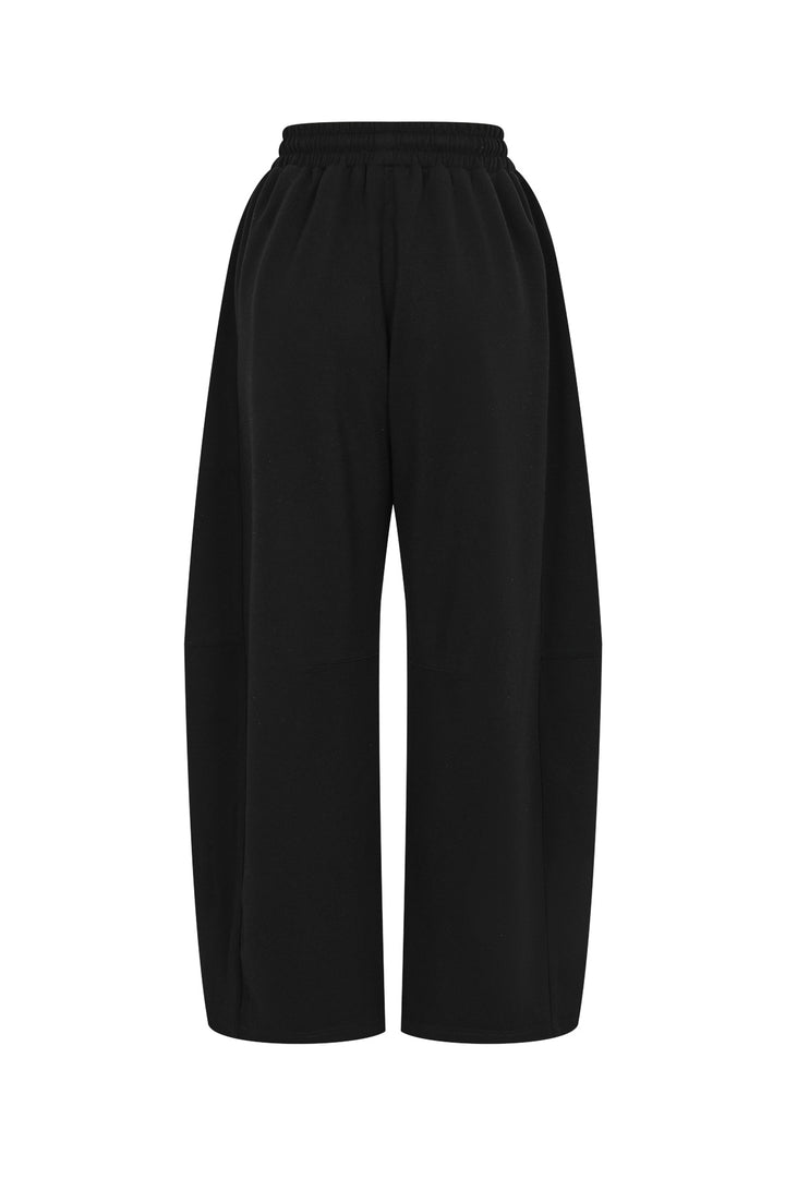 Calmour Knit Barrel Sweatpants - Black