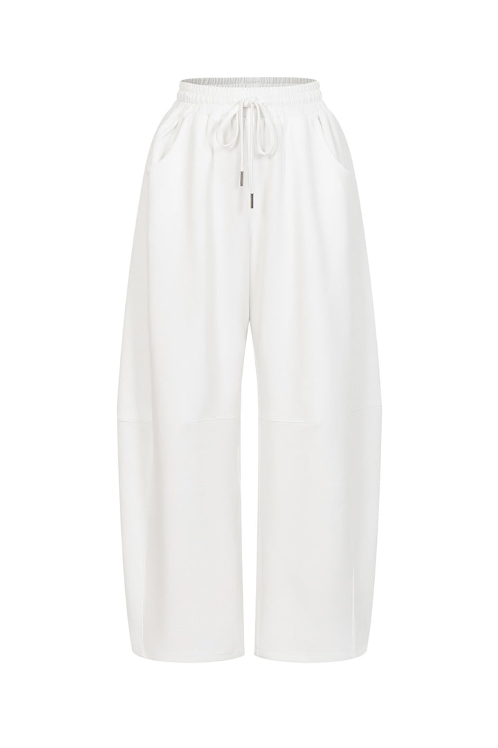 Calmour Knit Barrel Sweatpants - White