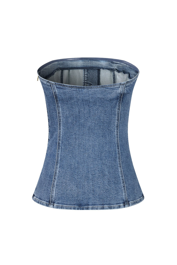 Strapless Denim Top