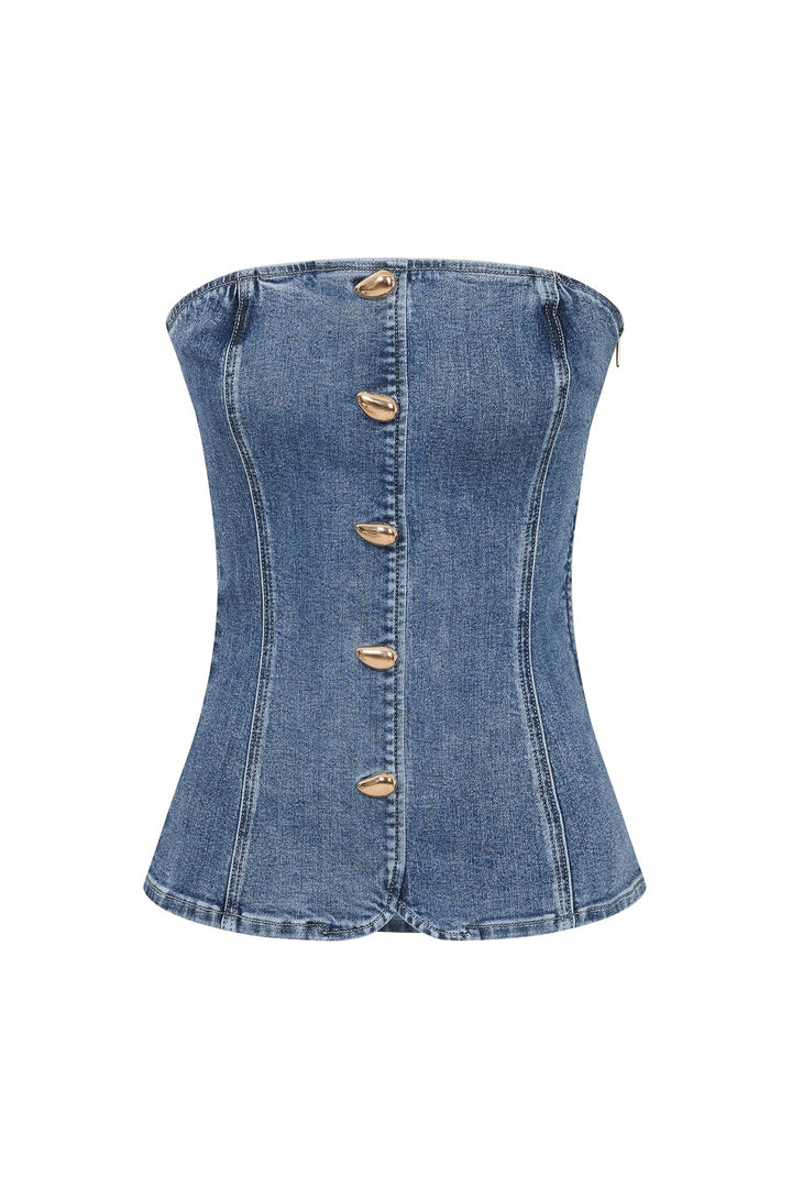 Strapless Denim Top