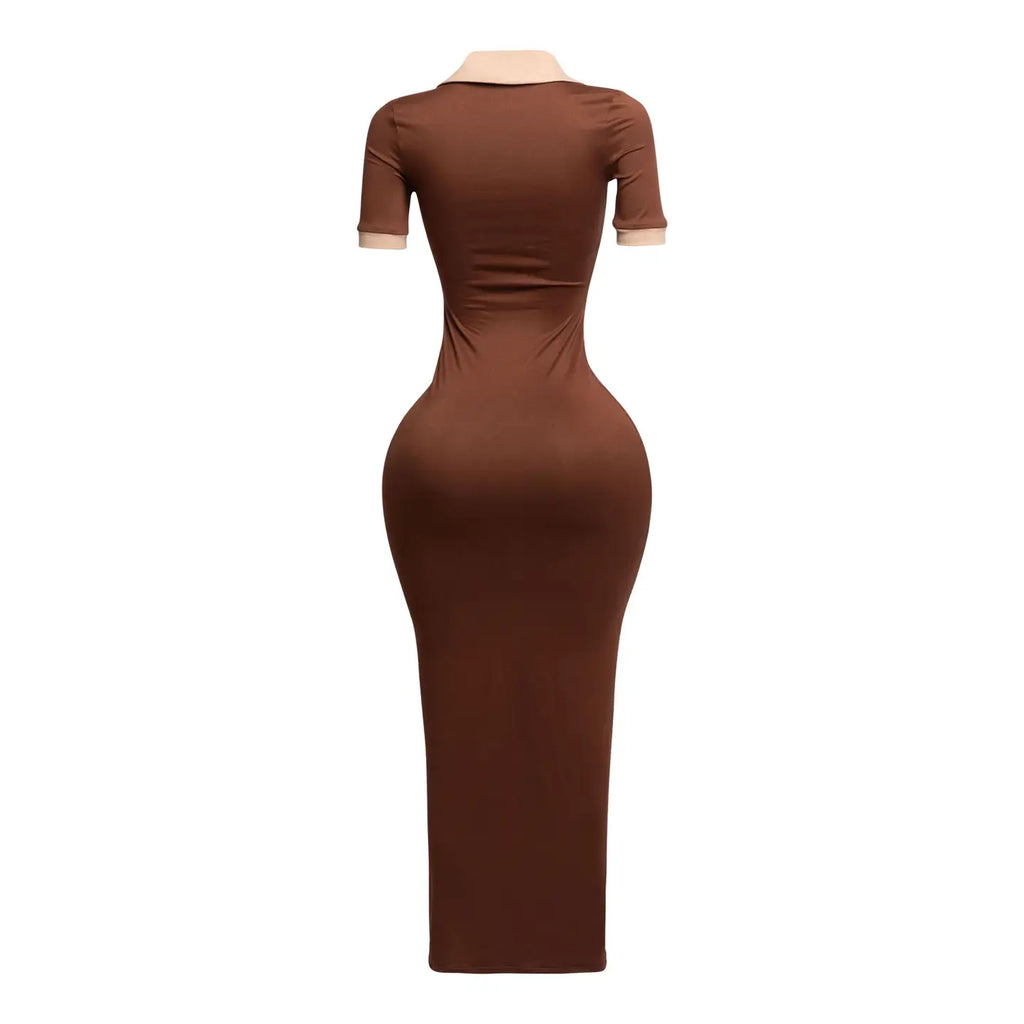 Serenity Bodycon Dress Brown (Tall Girl Friendly)
