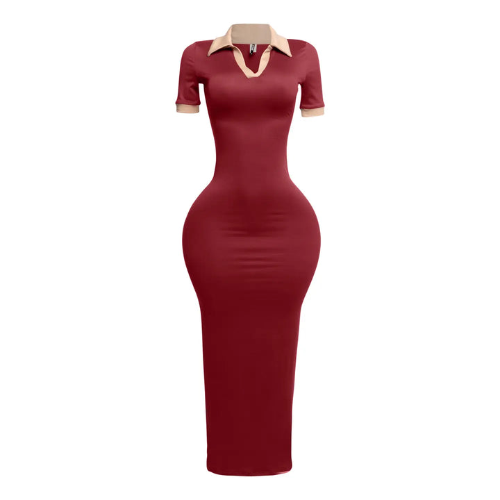 Serenity Bodycon Dress Wine (Tall Girl Friendly)