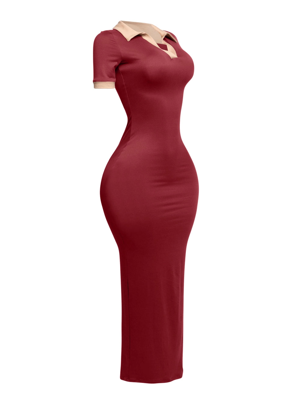 Serenity Bodycon Dress Wine (Tall Girl Friendly)