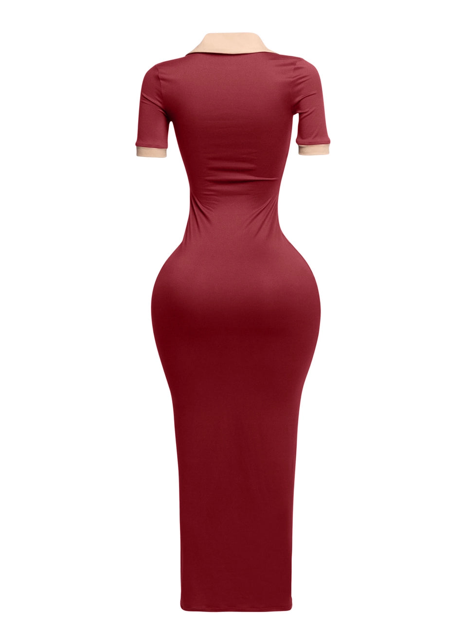 Serenity Bodycon Dress Wine (Tall Girl Friendly)