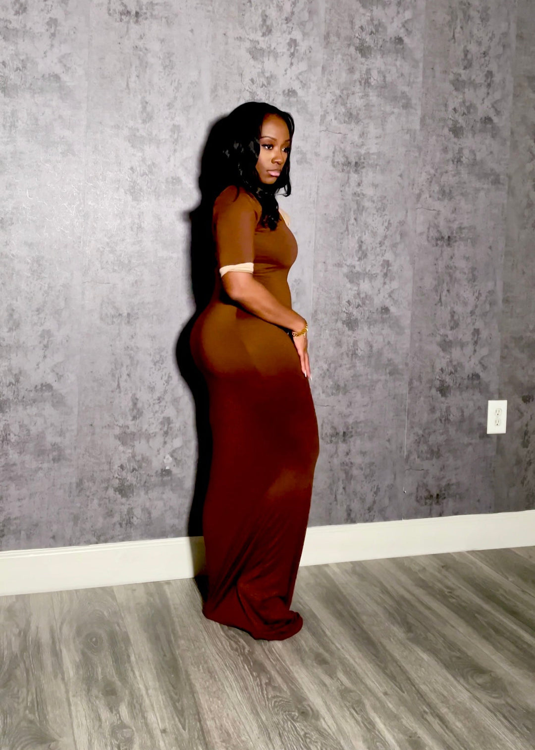 Serenity Bodycon Dress Brown (Tall Girl Friendly)