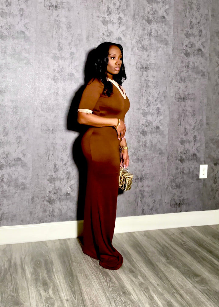 Serenity Bodycon Dress Brown (Tall Girl Friendly)
