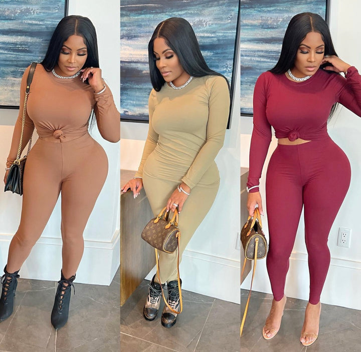 Cotton Casual Legging Pant Set