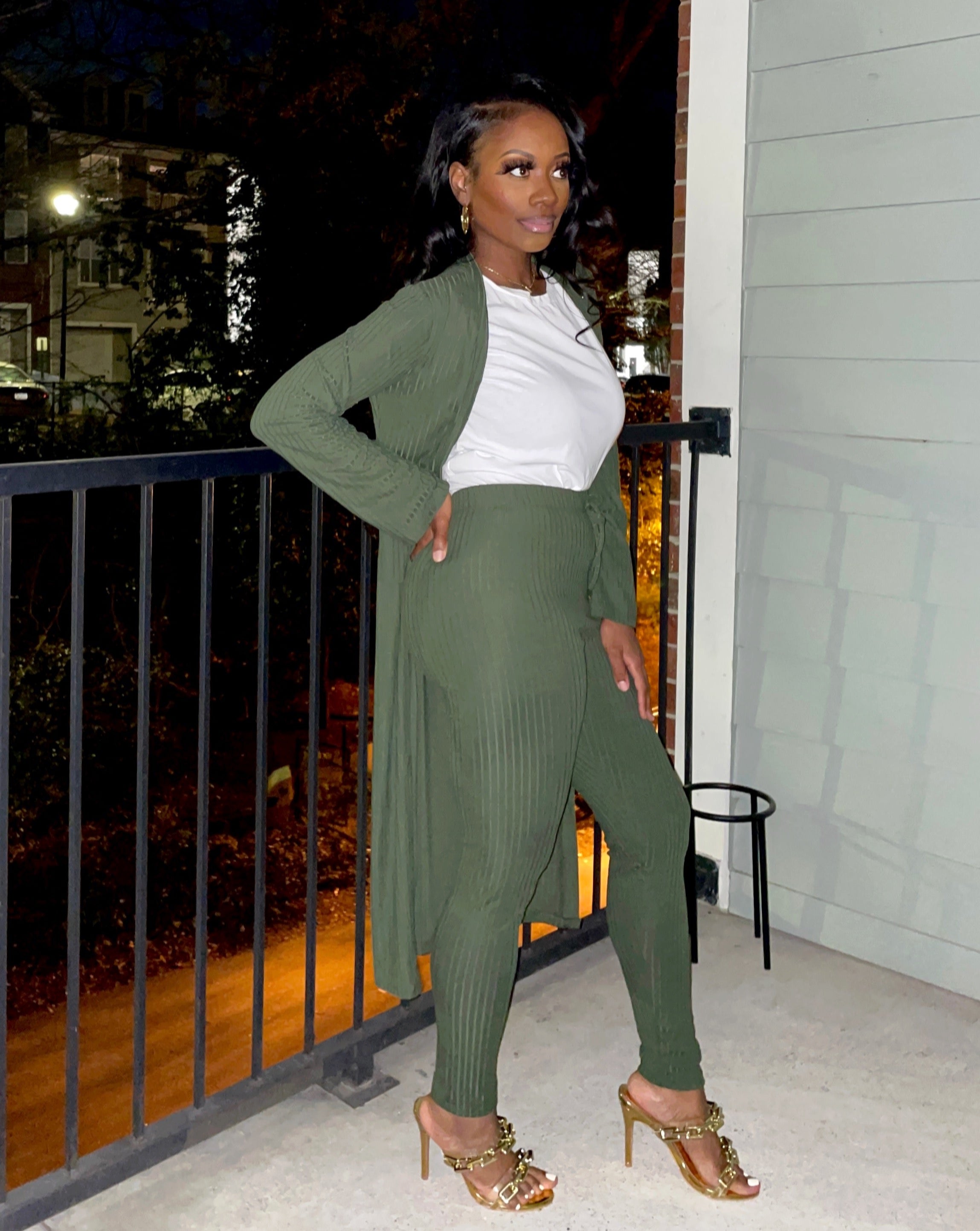 Cardigan Pants Set