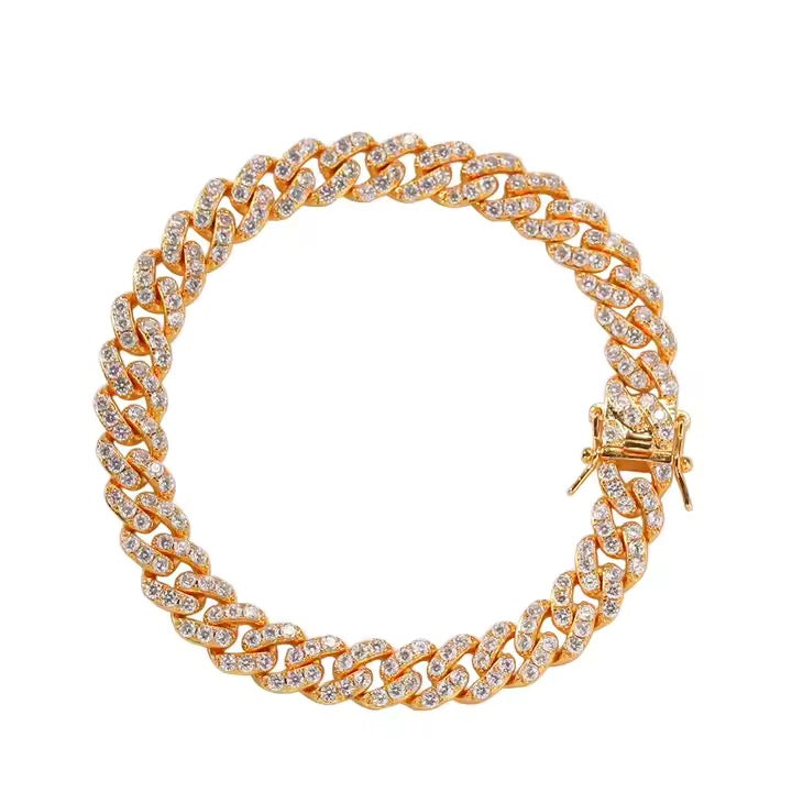 Gold 9mm Cuban Link Bling Anklet