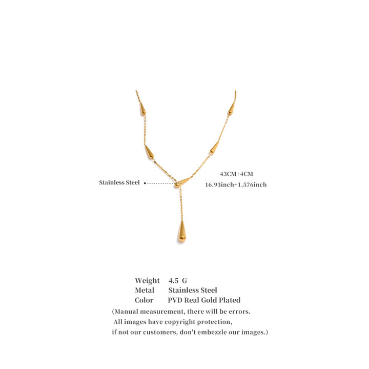Teardrop 18K Gold Stainless Steel Necklace