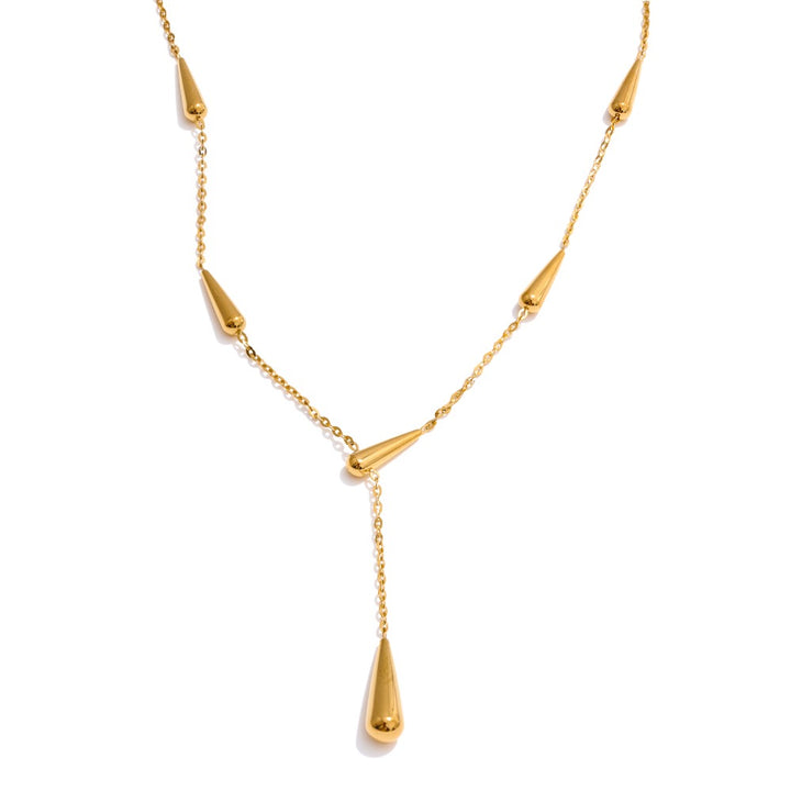 Teardrop 18K Gold Stainless Steel Necklace