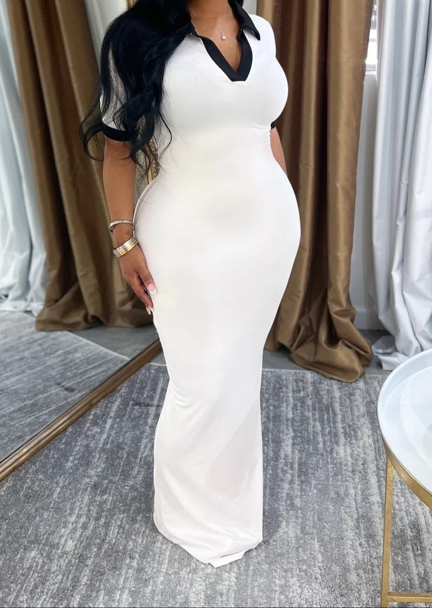Serenity Bodycon Dress White (Tall Girl Friendly)