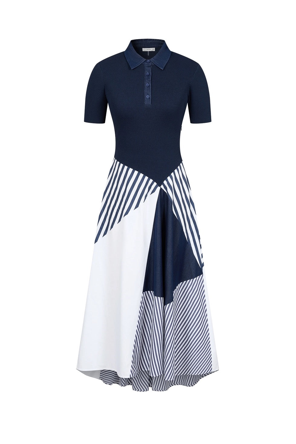 Melrose Short Sleeve Midi Dress - Navy