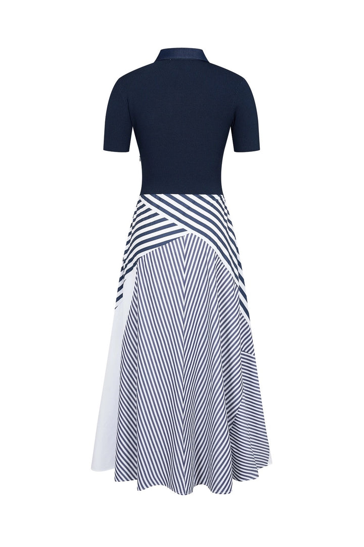 Melrose Short Sleeve Midi Dress - Navy