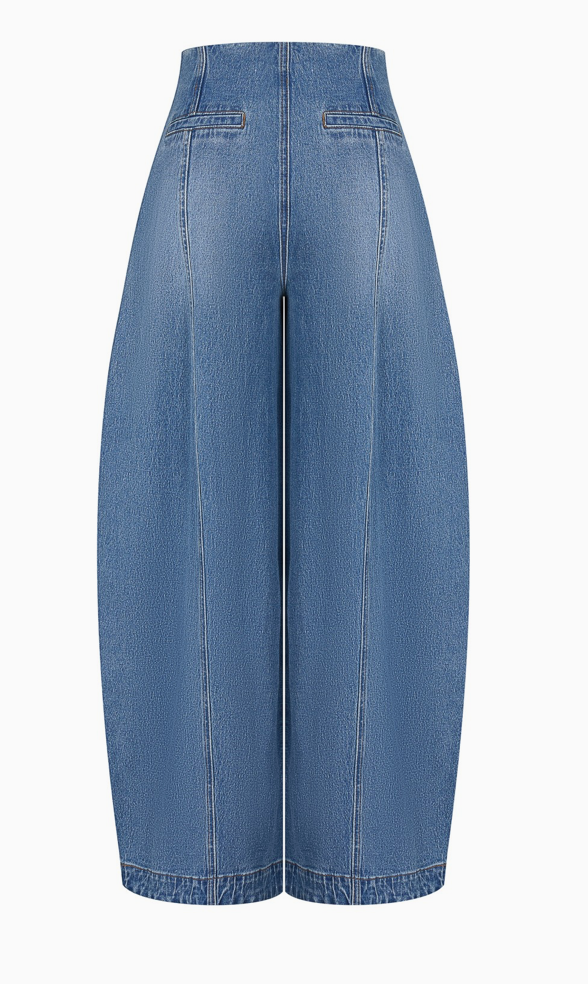 Denim Barrel Pants High waist