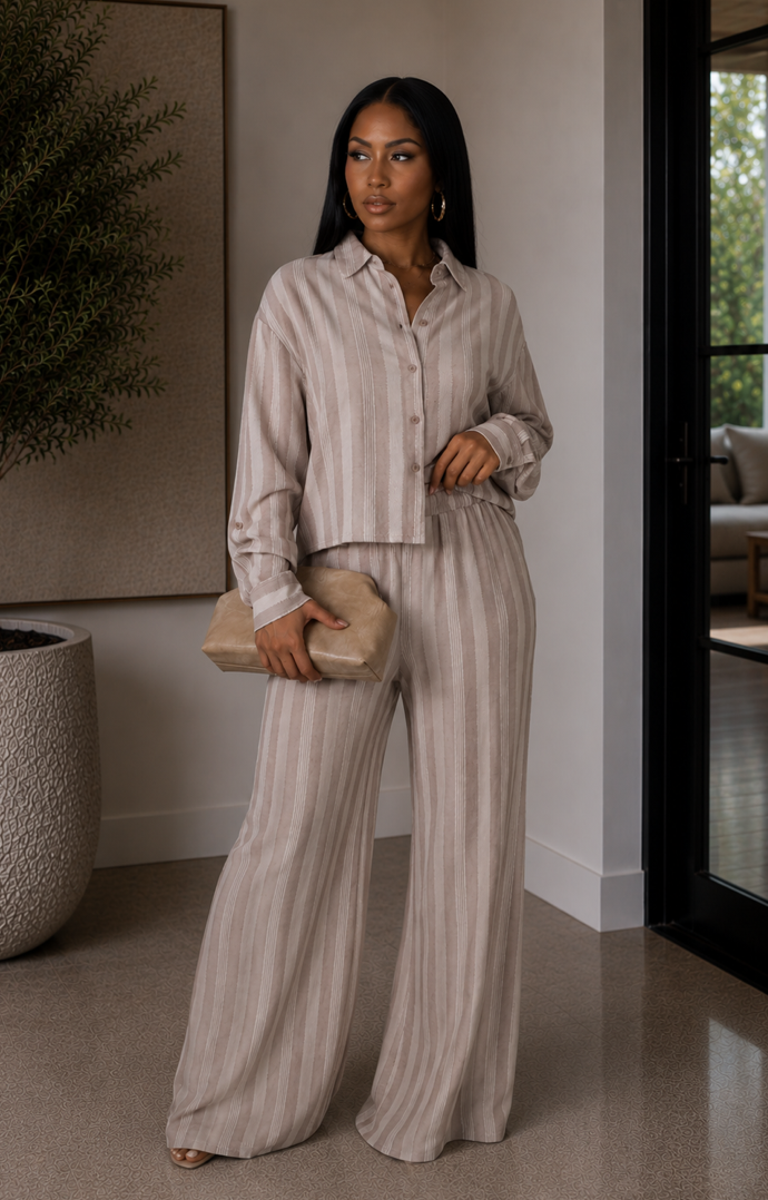 Amagansett Luxe Pant Set - Mocha