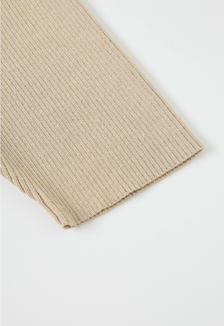 Melrose Short Sleeve Midi Dress - Beige