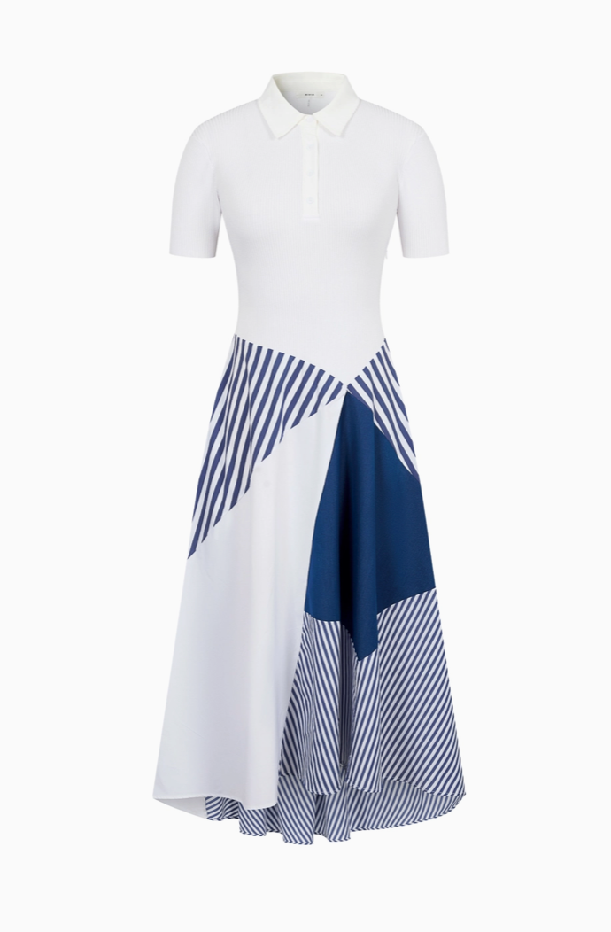 Melrose Short Sleeve Midi Dress - White