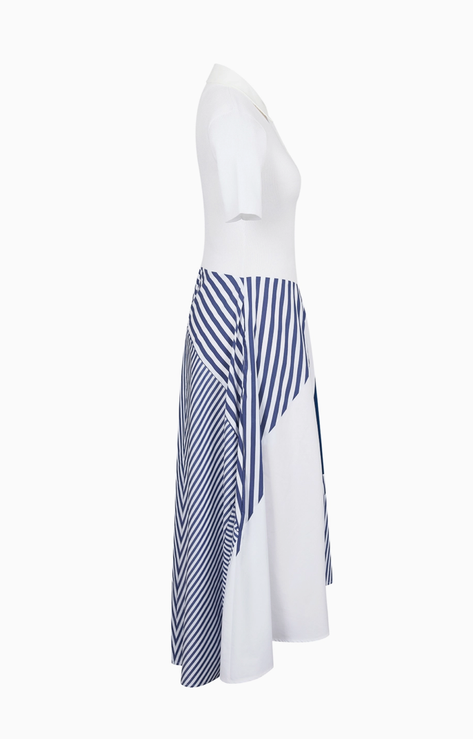 Melrose Short Sleeve Midi Dress - White