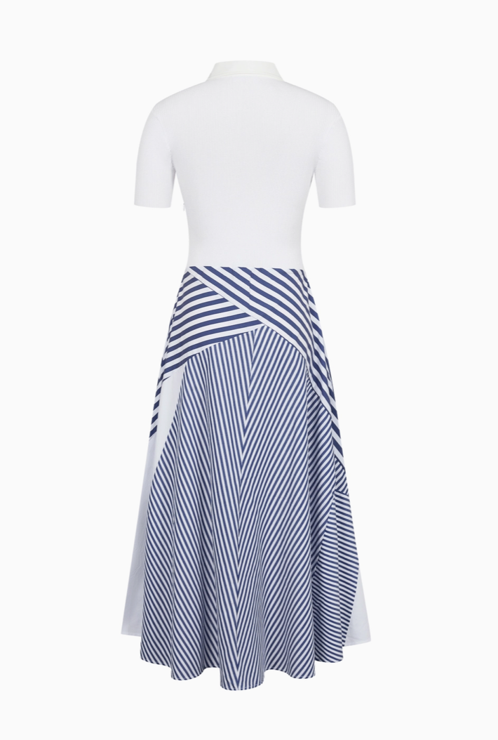 Melrose Short Sleeve Midi Dress - White