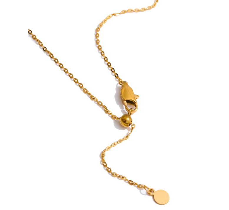 Teardrop 18K Gold Stainless Steel Necklace