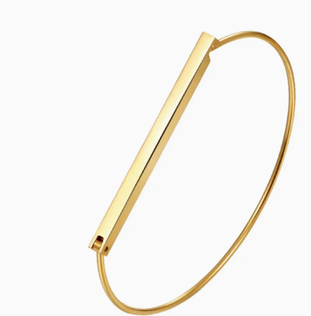 Gold Bangle Bar Cuff Bracelet