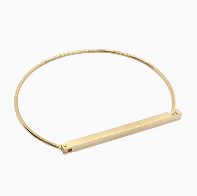 Gold Bangle Bar Cuff Bracelet