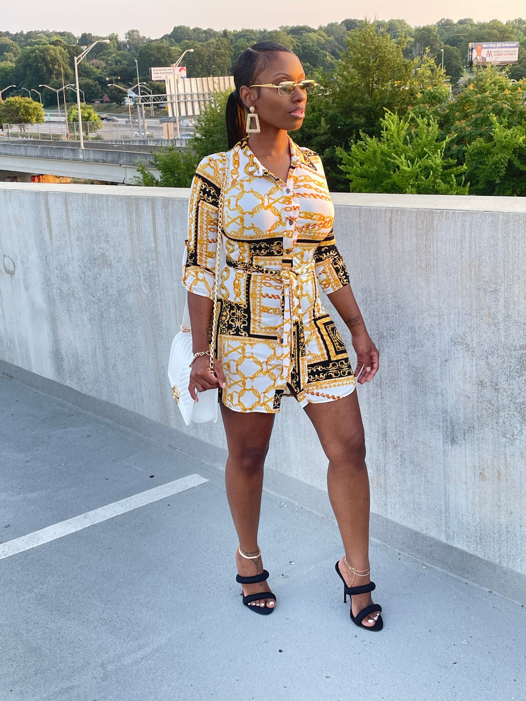 Gold Chain Shirt Dress