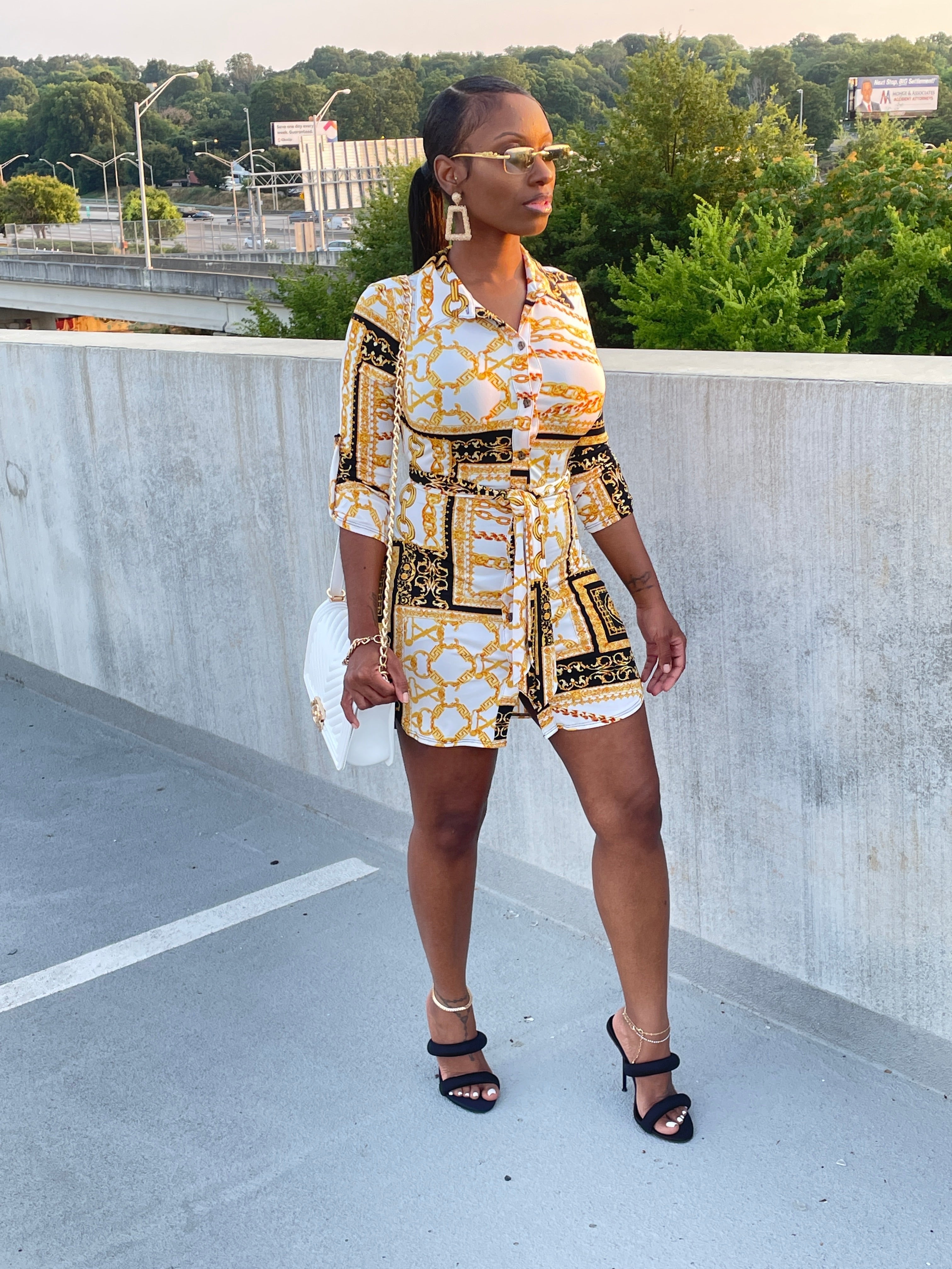 Gold Chain Shirt Dress