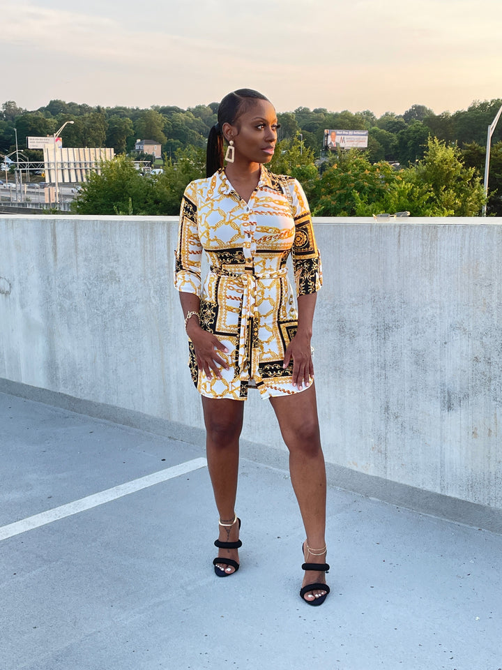Gold Chain Shirt Dress