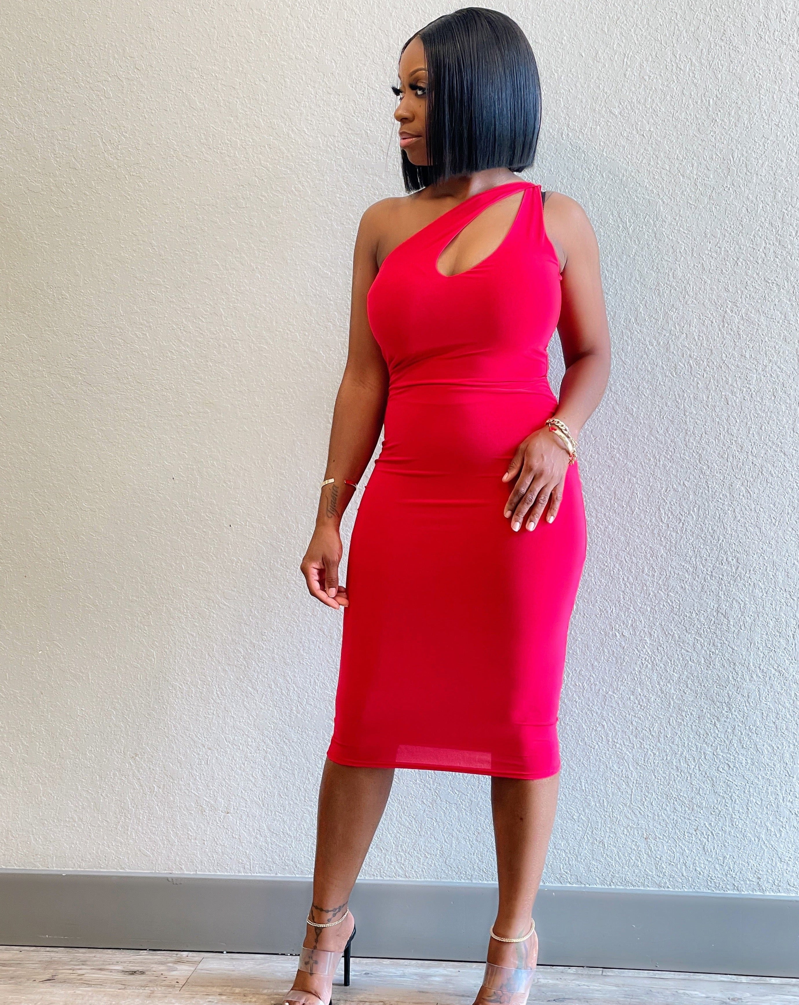 Red Keyhole Dress