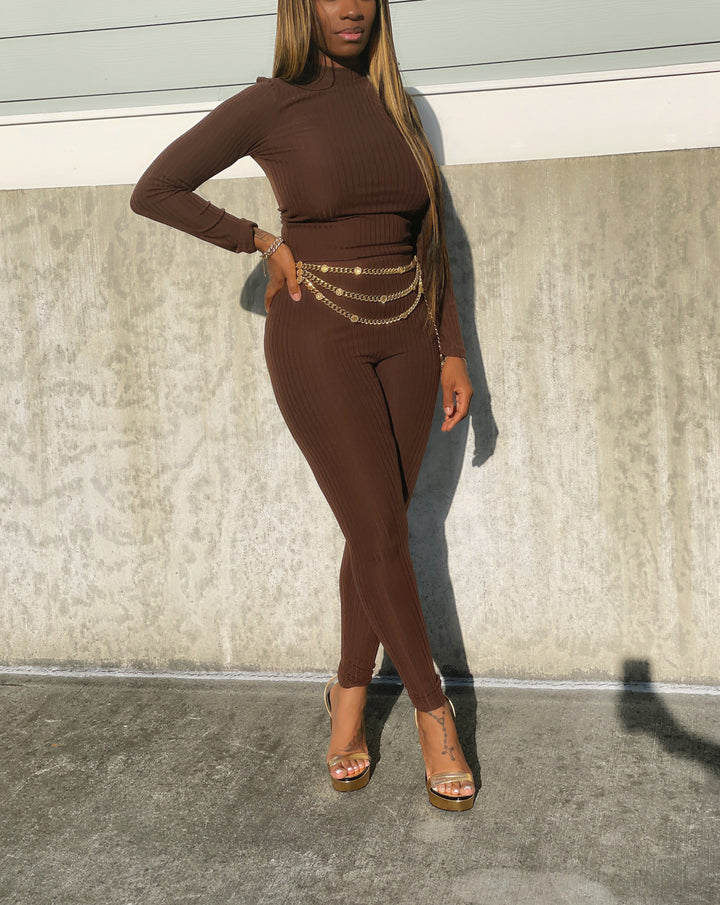 RUNWAY LEGGING SET BROWN
