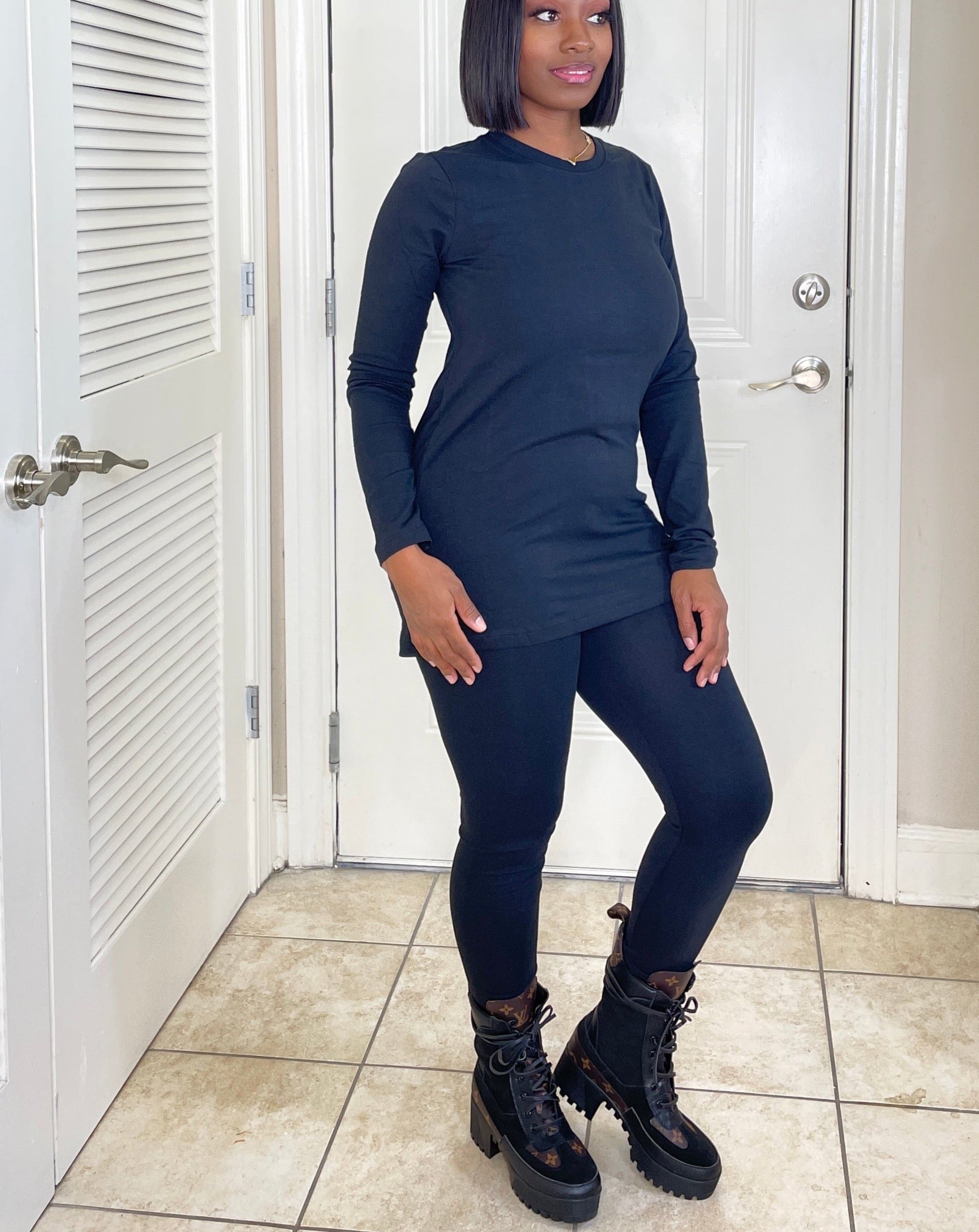 Cotton Casual Legging Pant Set