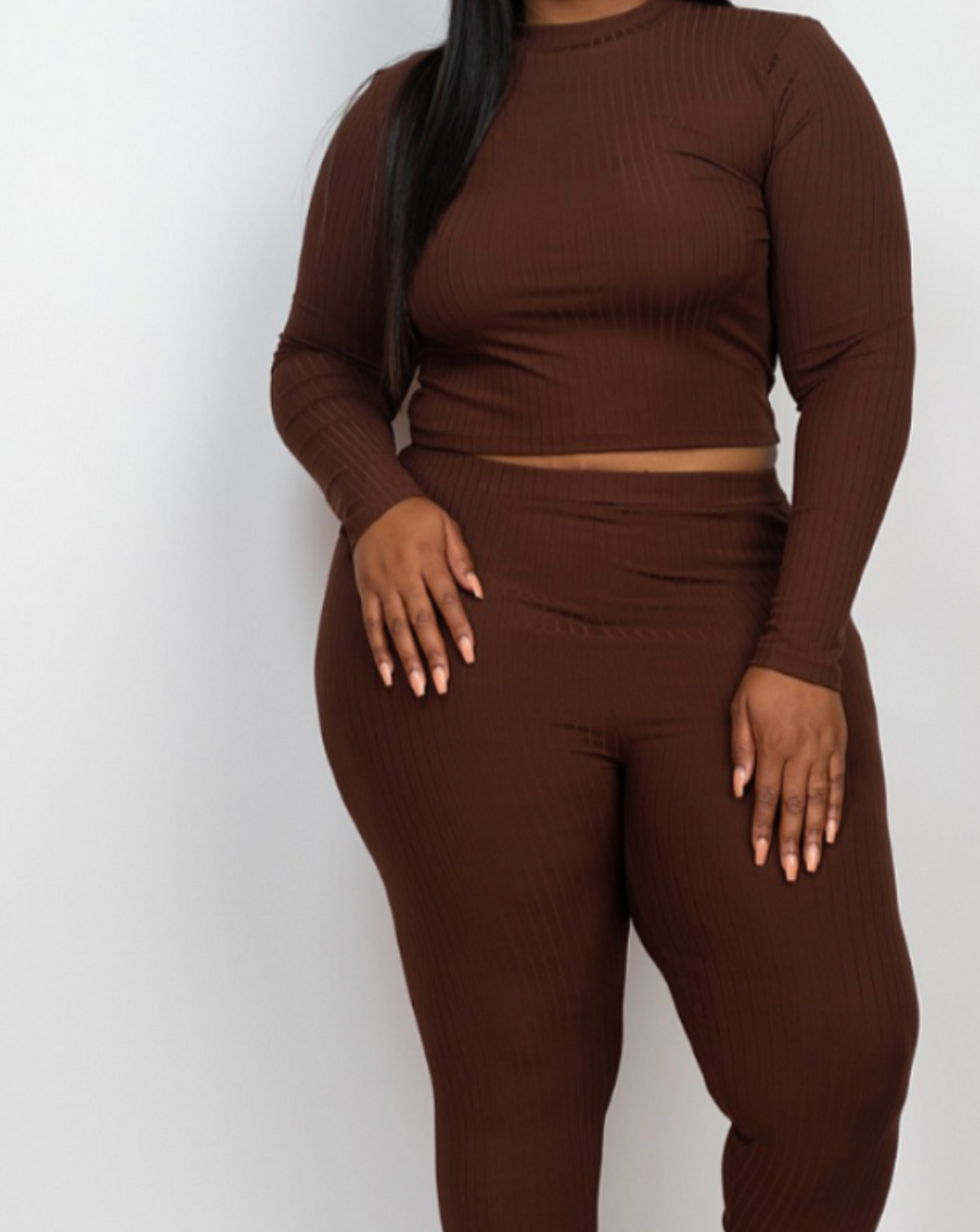 RUNWAY LEGGING SET BROWN PLUS SIZE