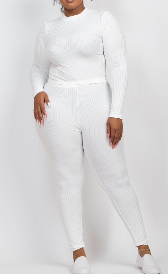 RUNWAY LEGGING SET PLUS SIZE WHITE