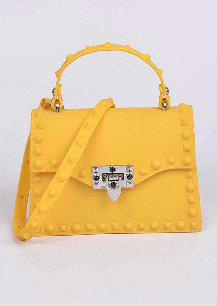 Spiked Yellow Handbag