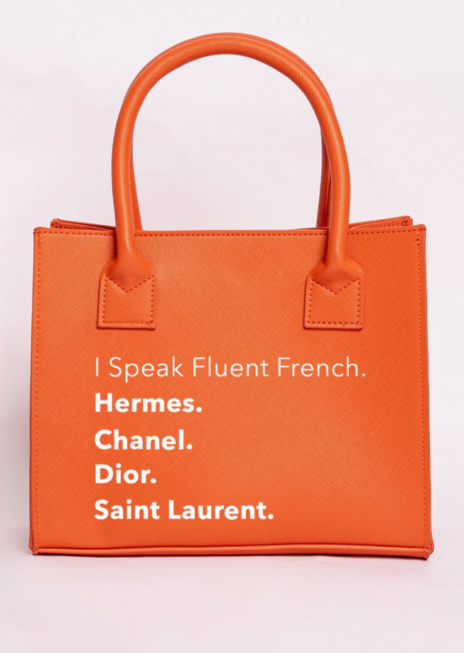 Orange Fluent Tote Handbag