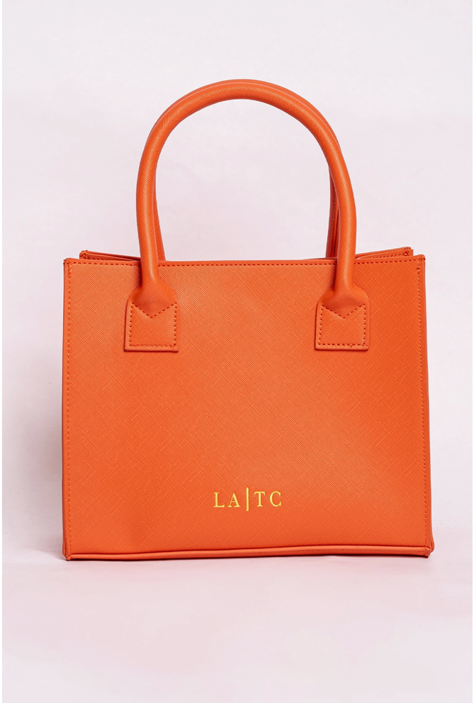Orange Fluent Tote Handbag