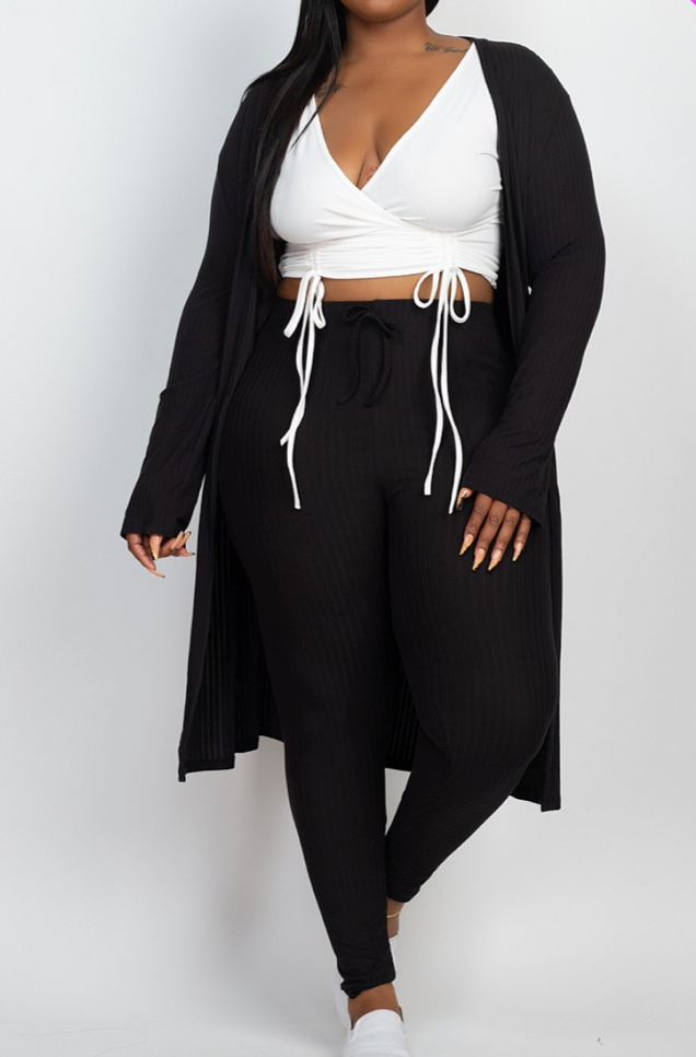 Plus Size Cardigan Set