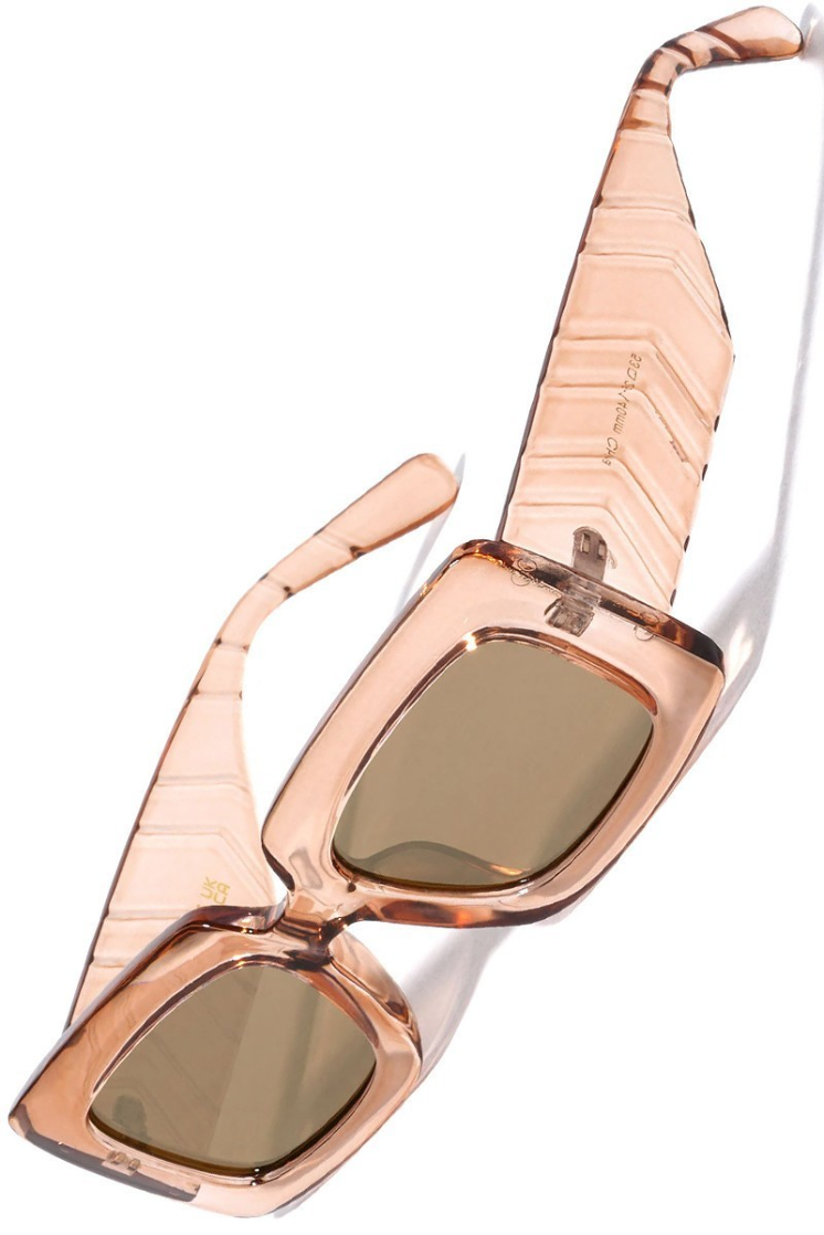 Retro Arrow Pattern Temple Rectangle Sunglasses