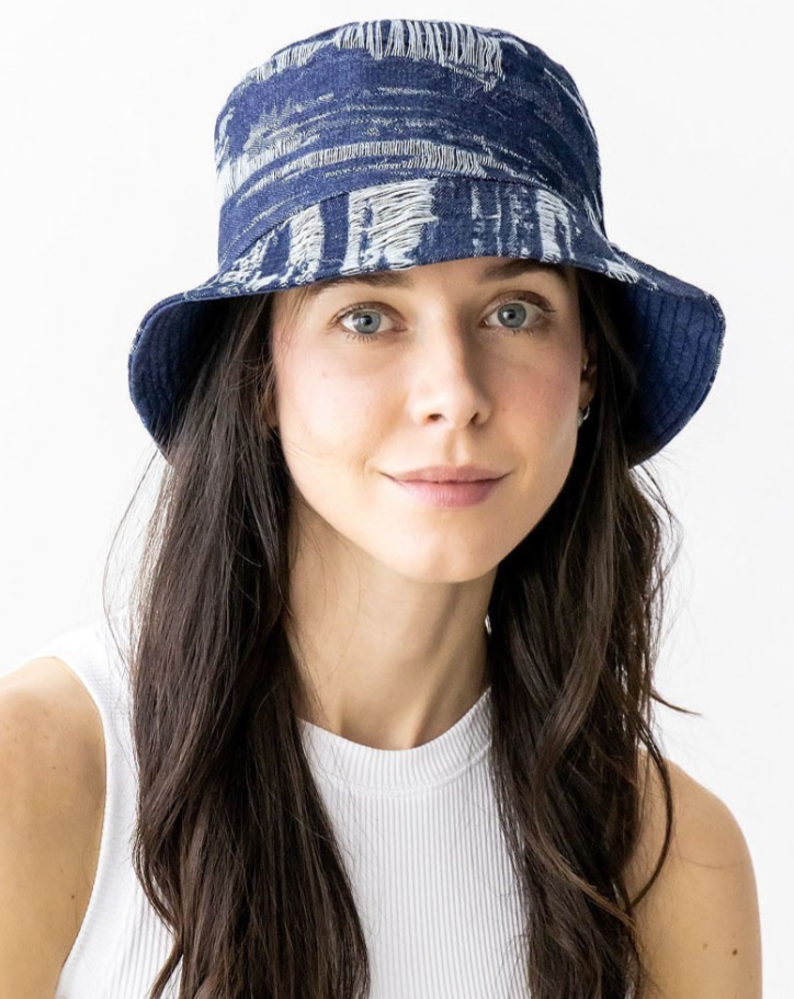 Distressed Denim Bucket Hat