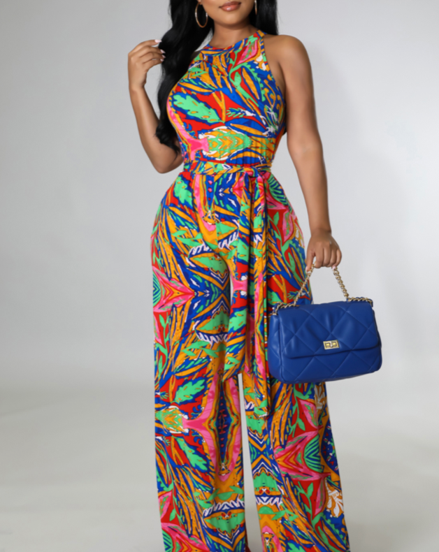 Wild African Print Jumpsuit