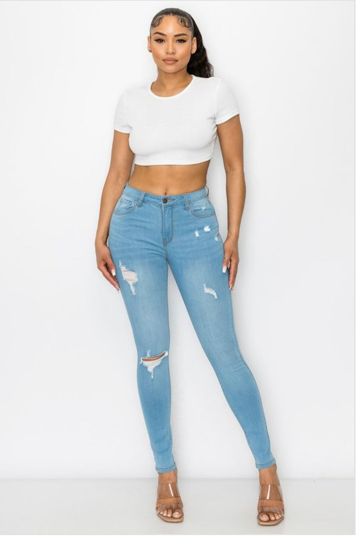 High waist Light Denim Jeans